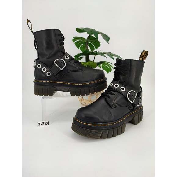 Dr. Martens Shoes - Dr. Martens Women’s Audrick Black Lace Up Leather Combat Boots Size 7 US